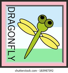 illustration dragonfly cartoon vector file, cute single image