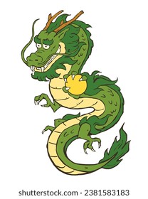 Ilustración de dragones. Ilustración vectorial sobre fondo blanco.