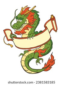 Illustration of dragons. Vector illustration on white background.