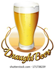 Illustration of the draught beer label on a white background
