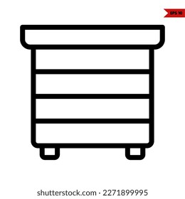 illustration of drawer line icon