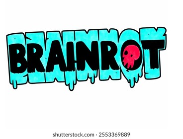 An illustration drawing about the terminology of Brainrot.