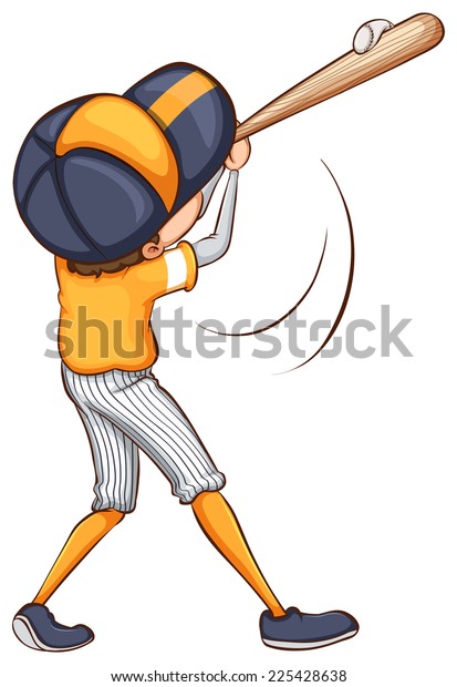 白い背景に野球選手の絵のイラスト のベクター画像素材 ロイヤリティフリー