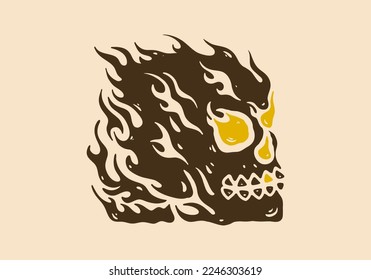 Illustration drawing design skull
