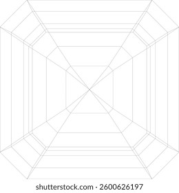 Illustration drawing of a diamond emerald square cut top view
