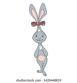 Illustration drawing hare funny vector