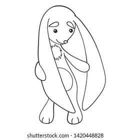 Illustration drawing hare funny vector