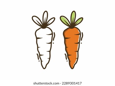 Illustration drawing of orange carrot vegetable