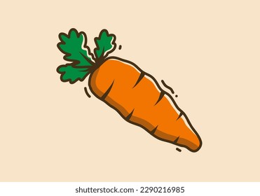 Illustration drawing of orange carrot vegetable