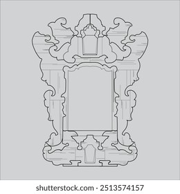 Illustration Drawing Of Ornament Window Balinesse, Which is use for everyone who need it in ilustration drawing