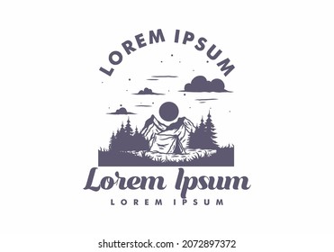 illustration drawing of overnight camping design