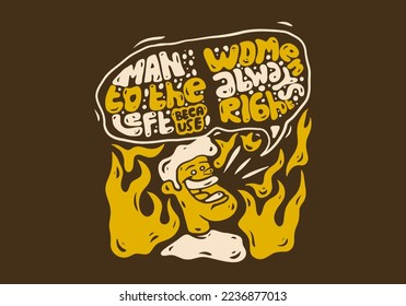The illustration drawing of quotes about men and women