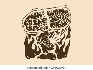 The illustration drawing of quotes about men and women