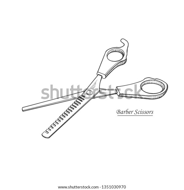 Illustration Drawing Scissors Hand Drawn Vintage Stock Vector (Royalty ...