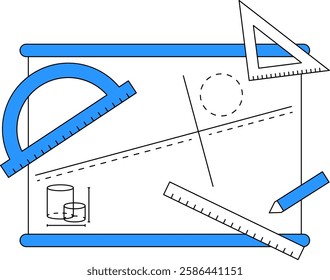 illustration of drawing tools and geometry