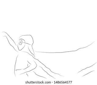 illustration drawing vector for the portrait of a superhero