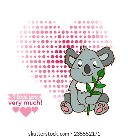 Illustration drawn by animal declaration of love and typography elements