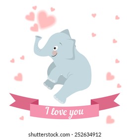 Illustration drawn by animal declaration of love and typography elements