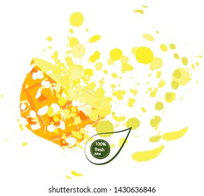 The illustration is drawn by hand in vector.Fresh juice Banner for your business.Vector graphics.
