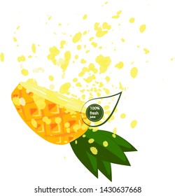 The illustration is drawn by hand in vector.Fresh juice Banner for your business.Vector graphics.