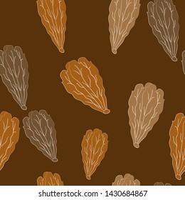 The illustration is drawn by hand in vector.Lettuce pattern for packaging products, cosmetics,print for your business.Vector graphics.