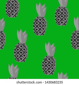 The illustration is drawn by hand in vector.Pineapple pattern for packaging products, cosmetics,print for your business.Vector graphics.