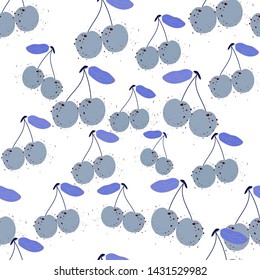 The illustration is drawn by hand in vector.Vector graphics.Juicy cherries ,beautiful design.Pattern. Vector illustration