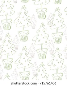 Illustration of drawn Christmas trees
