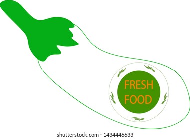 The illustration is drawn in the vector natural food .Eggplant. Design for your business,fabrics,Wallpaper,product packaging, cosmetics. Pattern. Vector graphics.