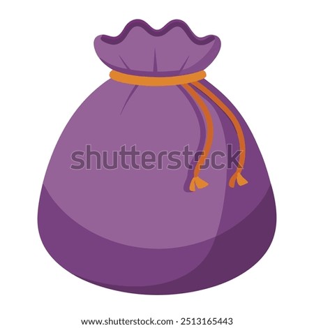 Illustration of Drawstring bag Isolated on white