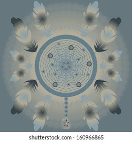 Illustration with dream catcher