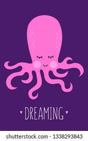 Illustration of the dreaming octopus