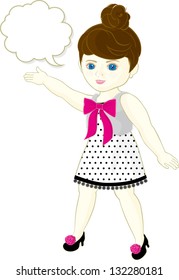 Illustration of a dressed speaking doll