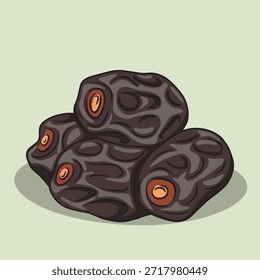 Ilustración de fechas de Ajwa secas