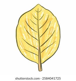 Illustration of a Dried Autumn Leaf, Great for Seasonal, Nature, and FallThemed Art A dried autumn leaf with crisp, goldenbrown edges, capturing the essence of fall and seasonal change