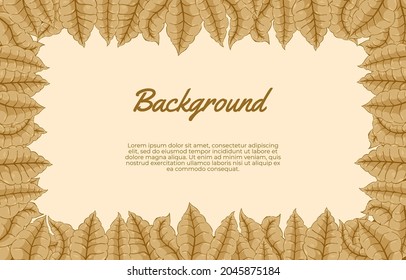 Illustration of Dried Leaf Background with Dummy Text. Dried Leaf illustration with Text Area for Print and Presentation