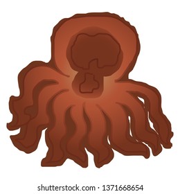 Illustration of the dried octopus