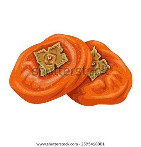 Illustration of dried persimmon, isolated on white background.