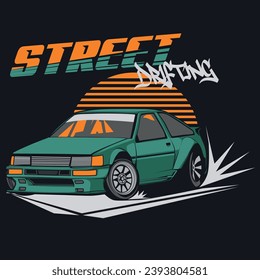 Illustration eines Driftfahrzeugs