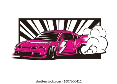 illustration of drift car from the side