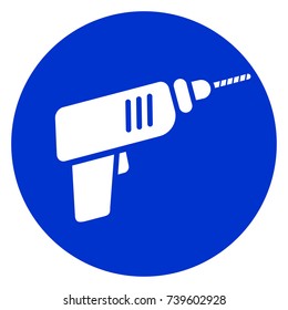 Illustration of drill blue circle icon