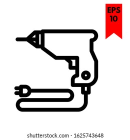 illustration of drill flat icon