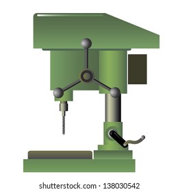 Illustration of drilling machine on white background.