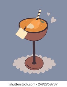 Illustration Drink at Ice and Pear Taste, Stiker