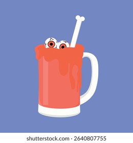 illustration of a drink pumpkin halloween