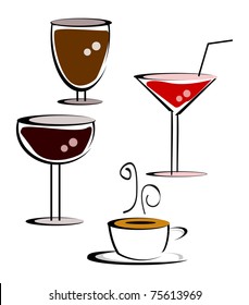 illustration of drink set