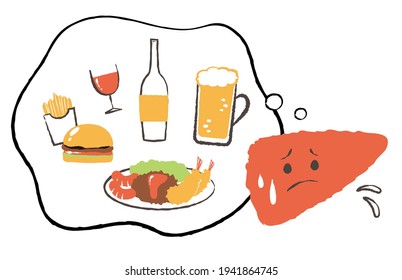 illustration of drinking and bad health