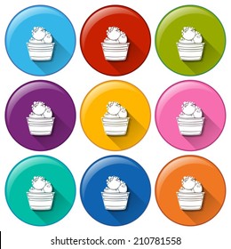 Illustration of the drinking cup icons on a white background