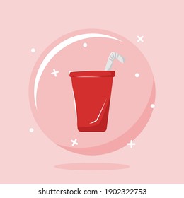 illustration of a drinking glass design in a bubble