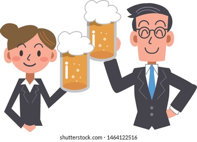 Illustration of a drinking party
